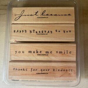 Stampin Up Simple Sayings II 4 rubber stamps birthday friendship gratitude happy
